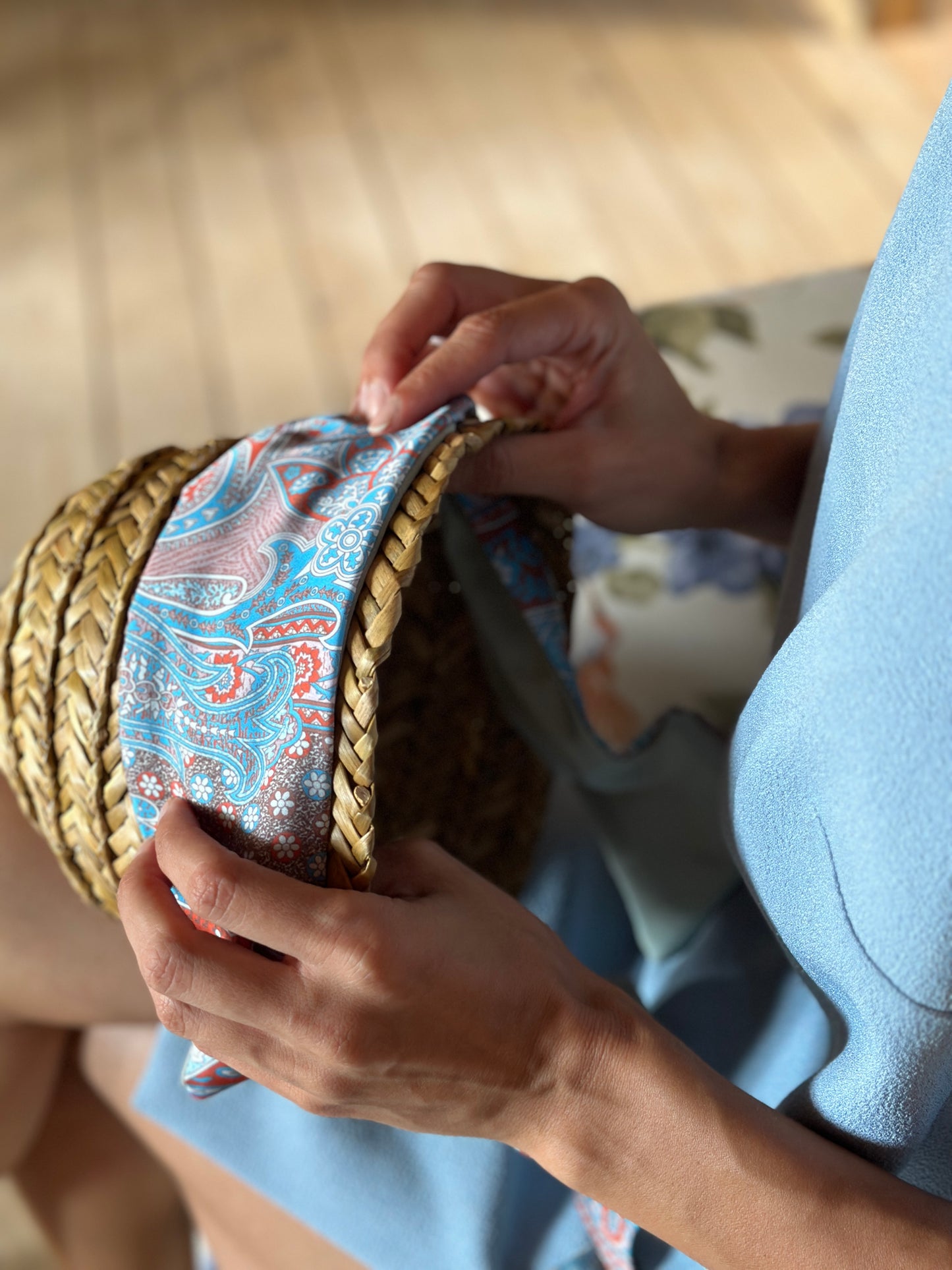moskana blue straw hat manoni