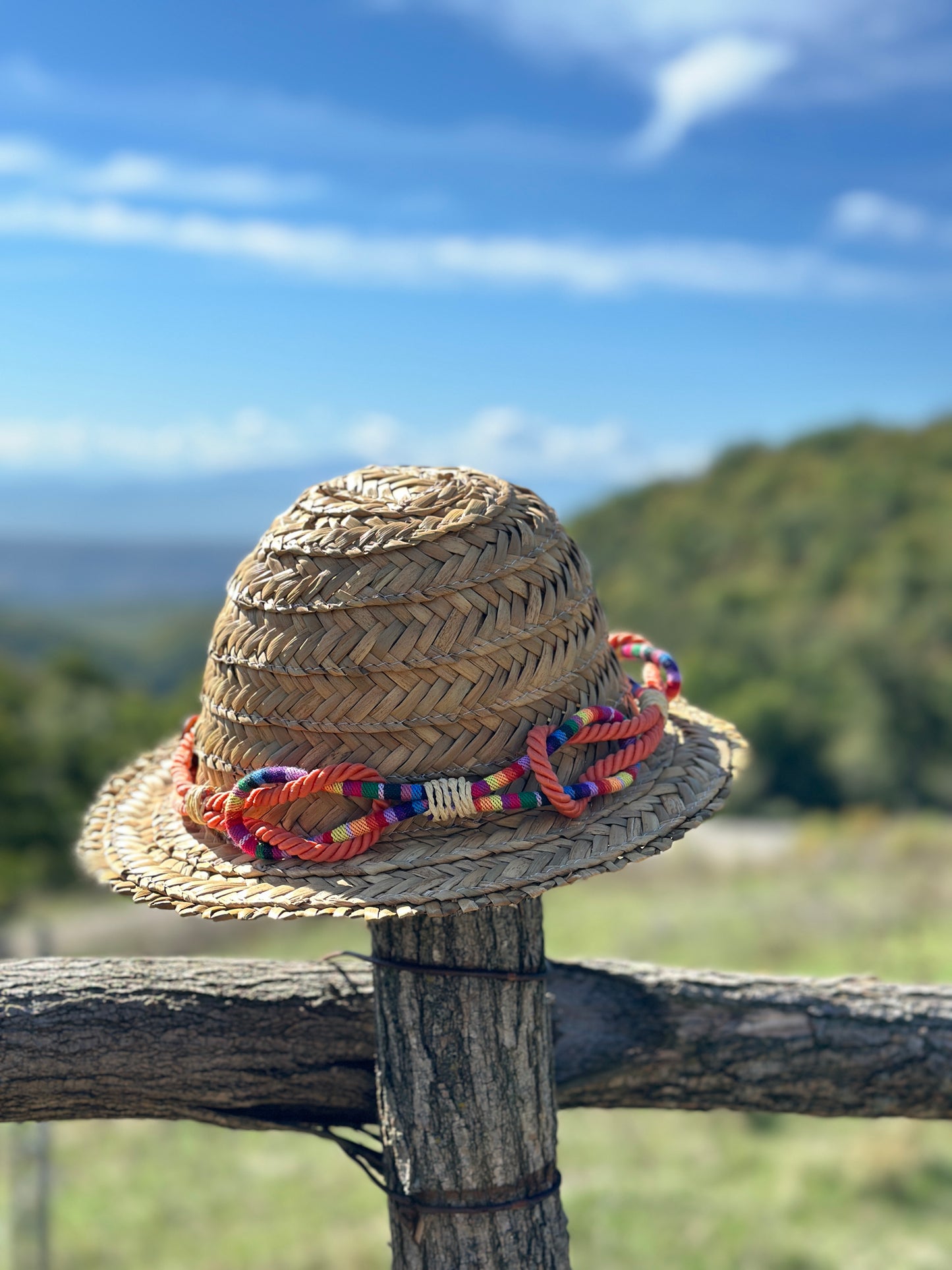 Moskana orange straw hat handmade khvicha