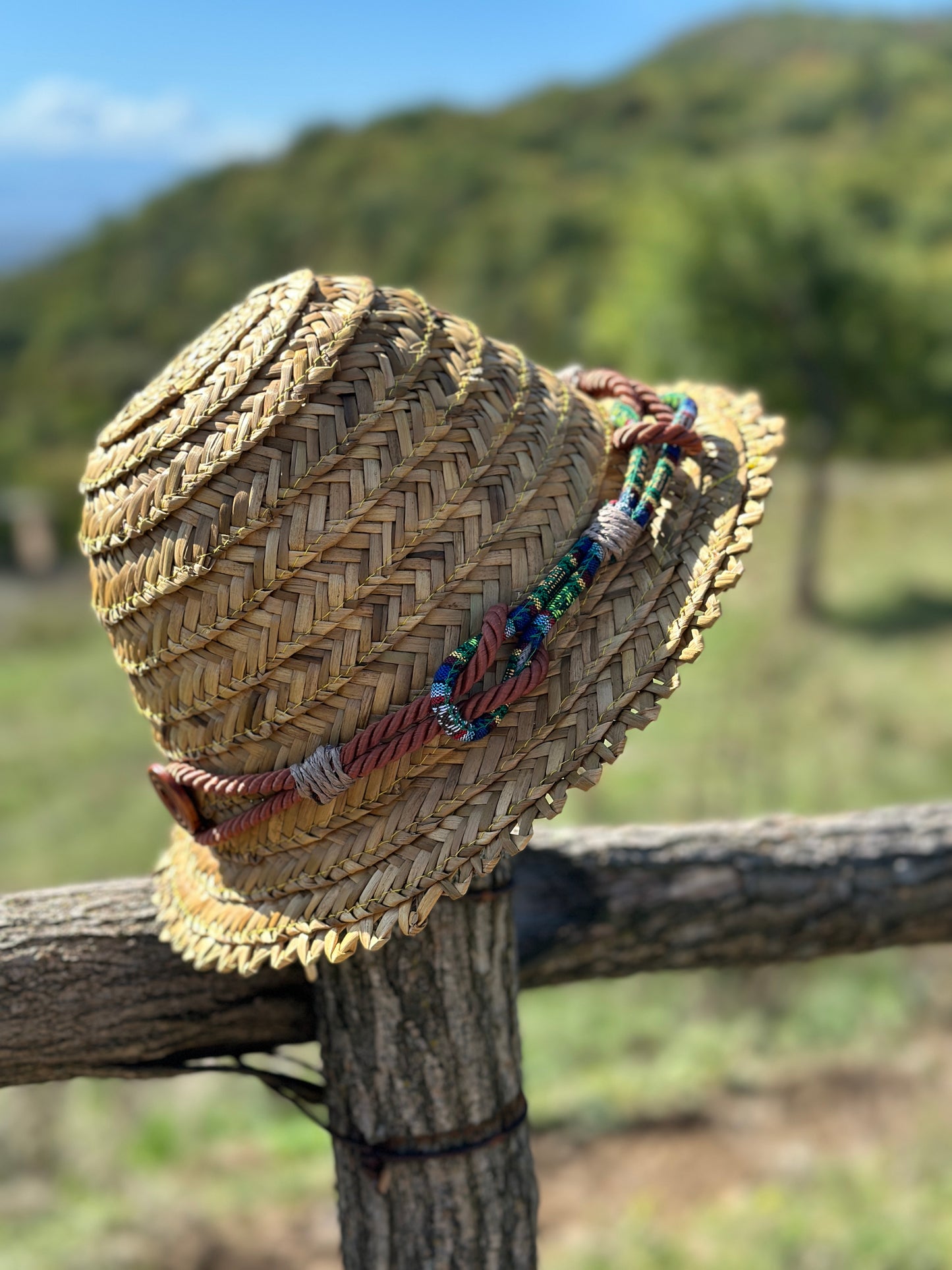 Moskana brown straw hat handmade khvicha