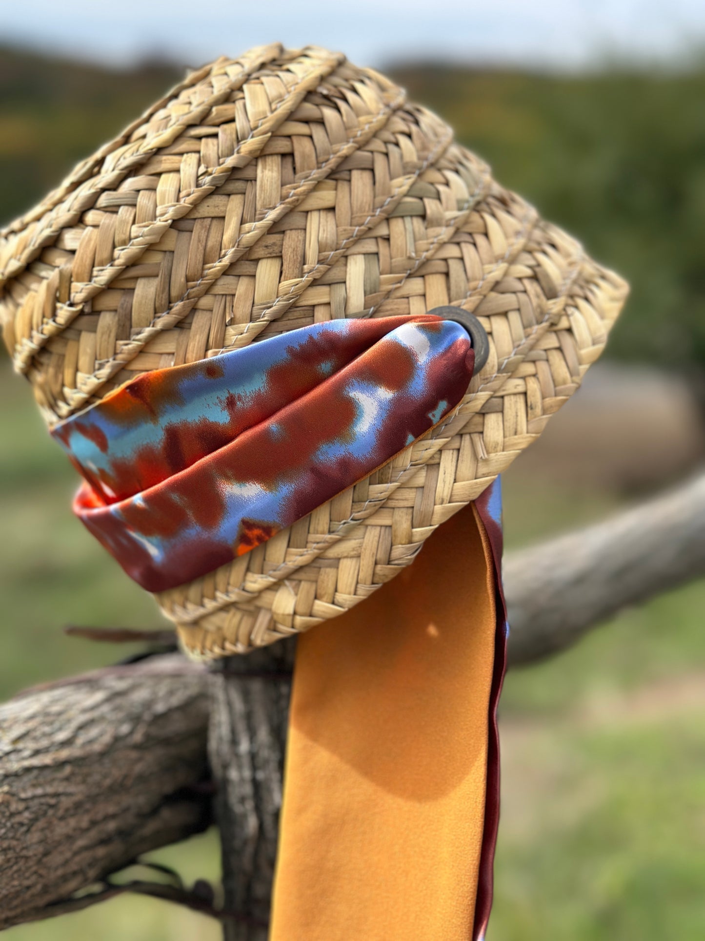 moskana orange straw hat manoni
