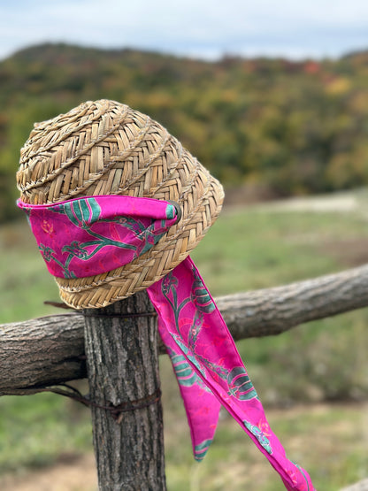 moskana pink straw hat manoni
