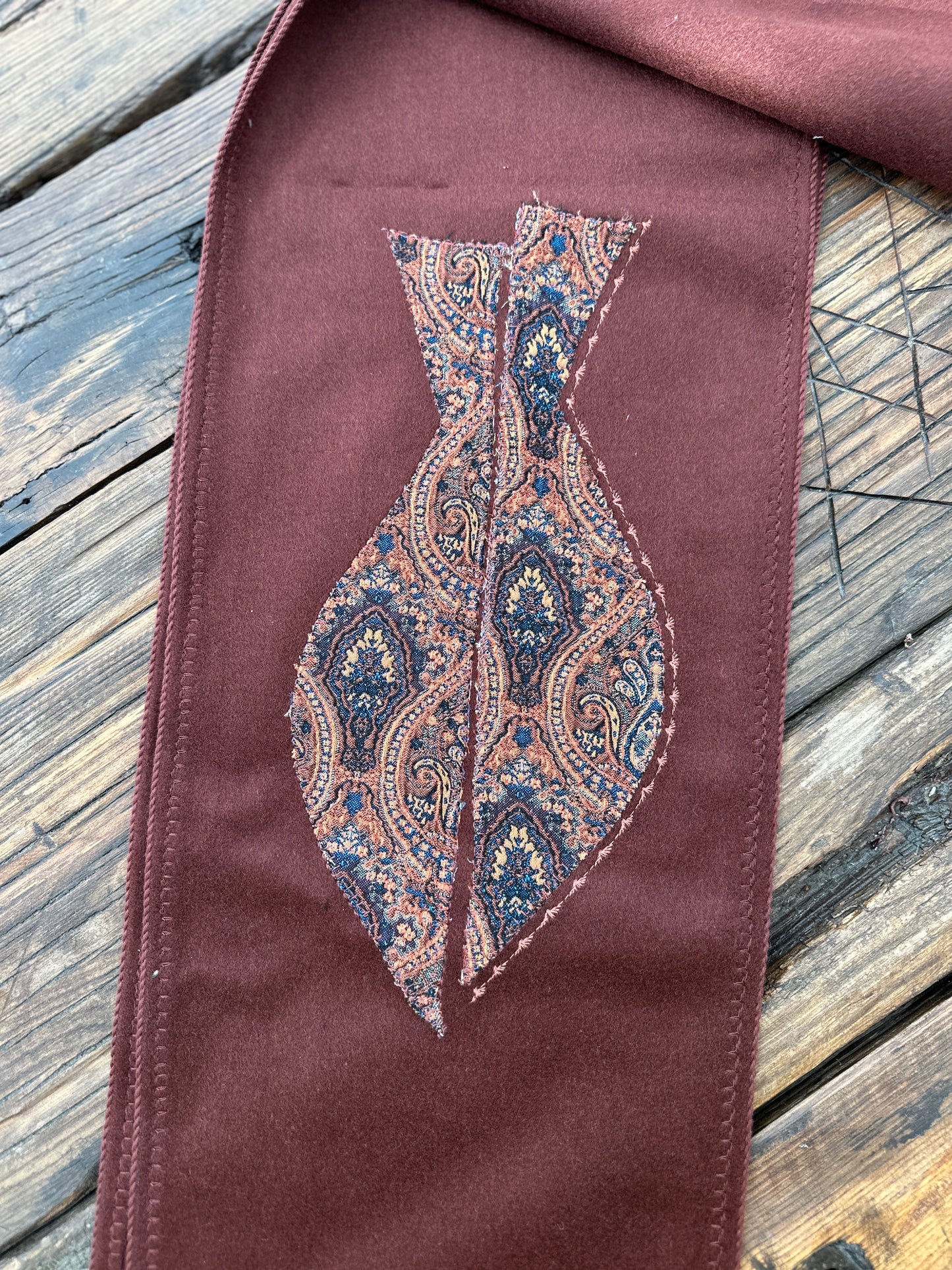Handmade Brown Wool Kabalakhi – Unisex Hooded Scarf by Moikhvie Kabalakhi